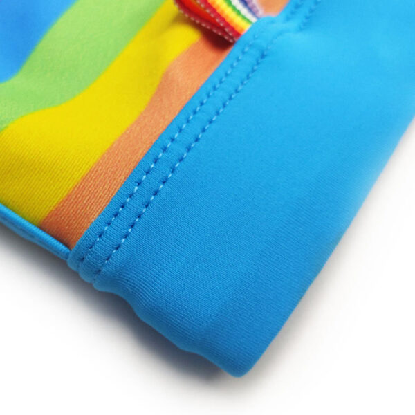 Men's Rainbow Fashion Tethered Slit Boxer Swim Shorts