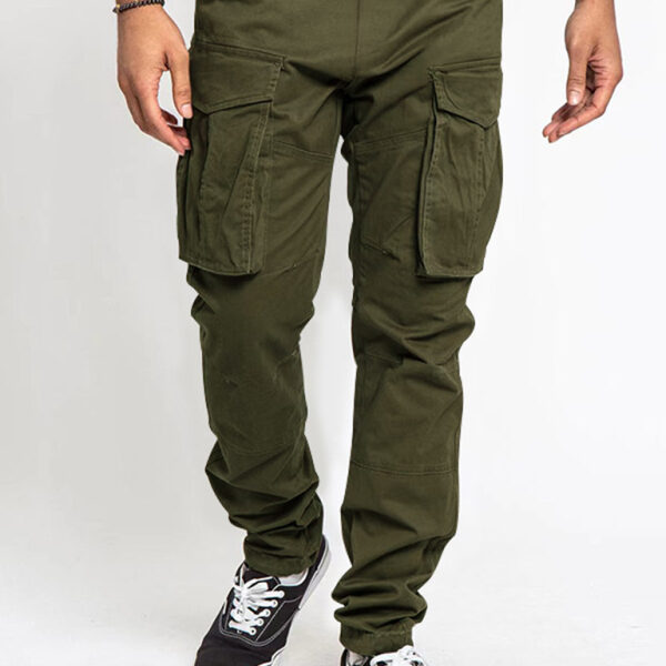 Men's Solid Color Multi-Pocket Casual Cargo Pants